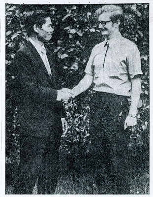 Reverend Paul Lee and Bob Lepage, Iron Bridge, Circa 1970