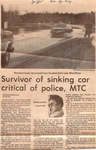 Survivor Of Sinking Car Critical Of Police, MTC - Iron Bridge, April 30, 1979