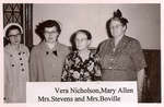 Vera Nicholson, Mary Allen, Mrs. Stevens and Mrs. Boville. 1953