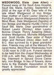 Obituary For Elsie Wedgwood - Sept 2002