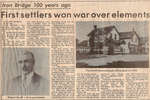 First Setttlers Won War Over Elements - Circa 1979