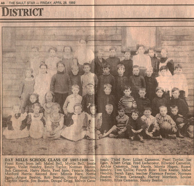 Day Mills School Class of 1907-1908