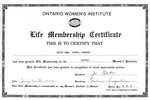 Ontario Women`s Institute Life Membership Certificate for Edith Cameron - 1984