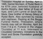 Obituary for William Garnet Morrison, Rydal Bank, 1995