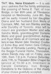 Obituary for Mrs. Nena Elizabeth Tait, Iron Bridge, Circa 2000