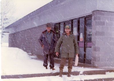 Adam Lewis (front) and Philip Vincent, Iron Bridge, 1976