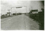 Sign over Iron Bridge, c 1950
