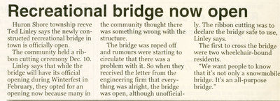 Recreational Bridge Now Open, 1999