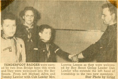 New Boy Scouts Inducted, Iron Bridge, Circa 1960