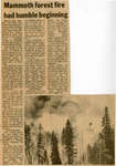 Mammoth Forest Fire Had Humble Beginning, 1983