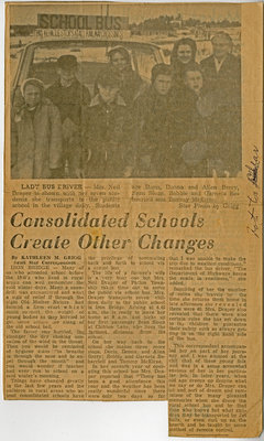 Consolidated Schools Creates Change, Iron Bridge, Circa 1970