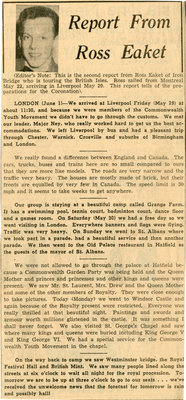 Commonwealth Youth Movement Report, May 1953