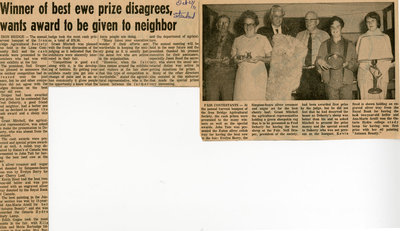 Agricultural Society Harvest Banquet Award Winners, Iron Bridge, 1971