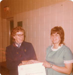 Ruth Montgomery receiving Provincial Honors Award, Iron Bridge, 1972