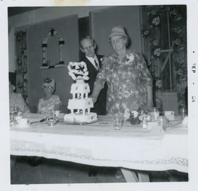 Mr. William Boville and Mrs. Mary Ann Boville (Morrison) 50th Wedding Anniversary, Iron Bridge 1964