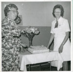 Mrs. Reba McClelland and Mrs. Lenora Gardiner, Iron Bridge, 1974