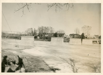 Cement Support Structures for New Iron Bridge, Circa 1947