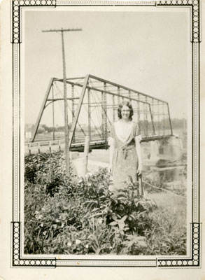 Stella Tulloch (Alhusen) Near Original Iron Bridge, 1931