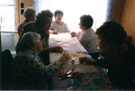 Women's Institute Members Working On A Quilt, Circa 1990