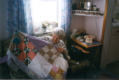 Mrs. Ella Allen With Quilt, Circa 1990