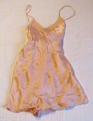 Short Peach Silk Teddy, Circa 1930