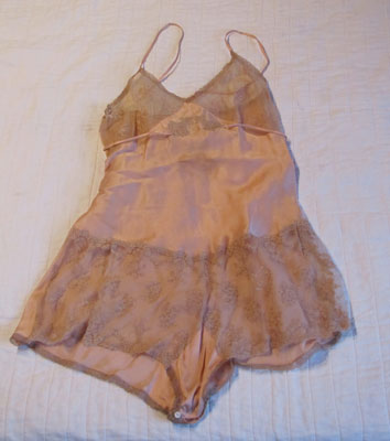 Peach Silk and Lace Teddy, Circa 1940