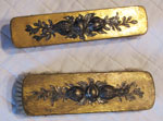 Two Matching Gold Decorated Hair Brushes, Circa 1930