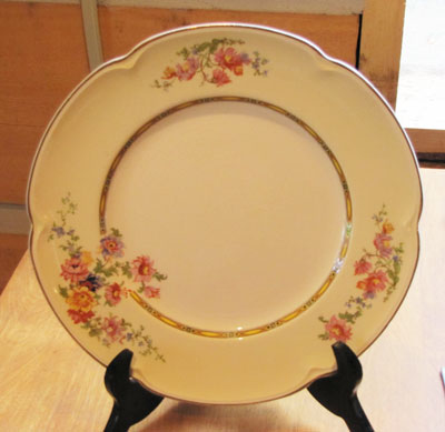 Ivory and Floral Decorator Plate, Circa 1940