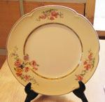 Ivory and Floral Decorator Plate, Circa 1940