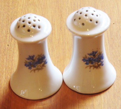 Salt and Pepper shakers, Wedding Pattern, Circa 1940