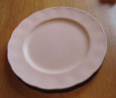 Medium Sized Peach Colored China Plate, Circa 1940