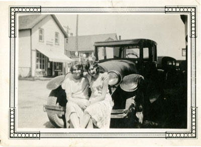 Mary Tulloch and Augusta, Iron Bridge, Circa 1931