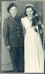 Wedding Photo of Berton Johnston and Stella Johnston, 1943