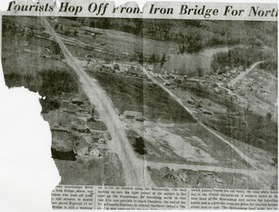 Newspaper Clipping, Aerial View Iron Bridge, Circa 1948