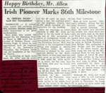 Mr. Herb Allen Marks 86th Milestone,Thessalon, 1963