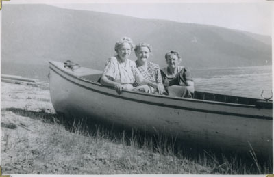 Gramma Allen, Aunt Maud, Aunt Annie In A Boat, Circa 1950
