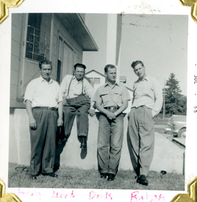 Herb, Lloyd, Dick, and Ralph Allen, Iron Bridge, 1954