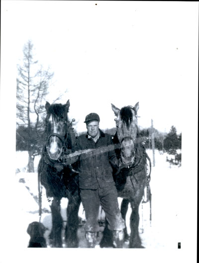 John McKay (Kay) Wilson with horse team