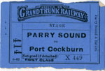 Stage ticket from Parry Sound to Port Cockburn