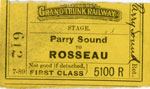Stage ticket from Parry Sound to Rosseau