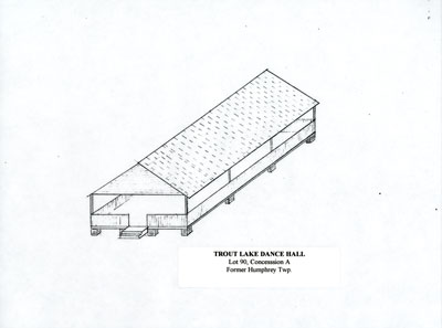 Trout Lake Dance Hall Drawing