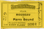 Stage ticket from Rosseu to Parry Sound