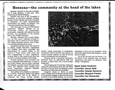 Rosseau - The Community at the Head of the Lakes