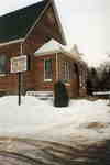 Faith Baptist Church, 15 Main Street East, Huntsville, Ontario, 1993, taken in winter.