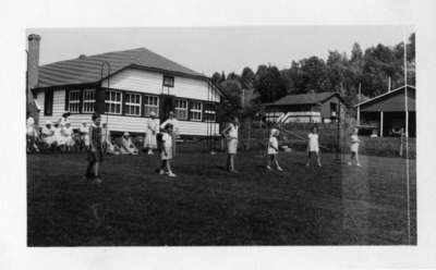 Land Sports Day at Fairyport, Fairy Lake, Huntsville, Ontario, 1935.