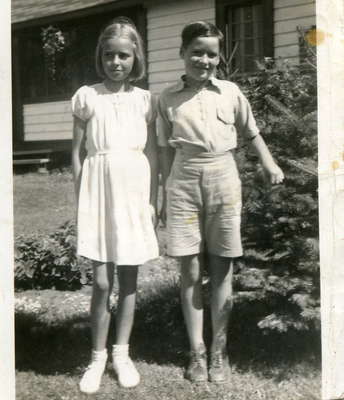 Joy and John MacKay at Fairyport, Fairy Lake, Huntsville, Ontario, c1935.