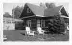 Elaine MacKay's cottage at Fairyport, Fairy Lake, Huntsville, Ontario, in the 1940's, side view.