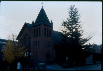 Trinity United Church, corner of West and Main Streets, Huntsville, Ontario, 1980-1990.