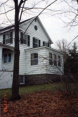 House at 68 West Street South, Huntsville, Ontario, west side of house.