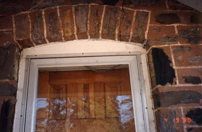 Hugh Taylor Farm, Huntsville, Ontario, flat arch over front door.